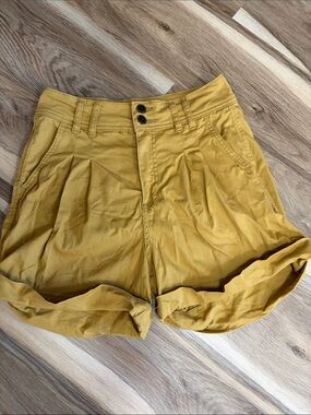 BKE Mustard High-Waist Roll Cuff Shorts